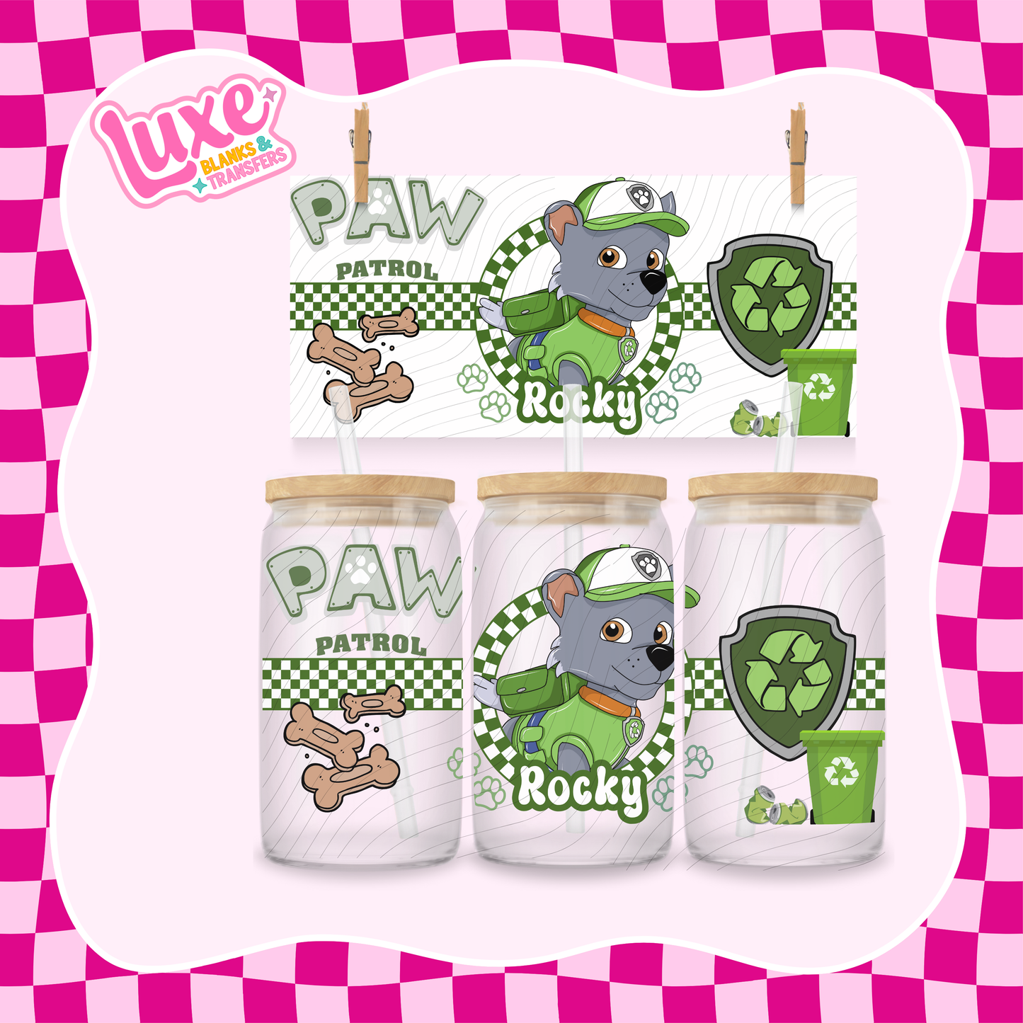 Paw Show Rocky | 16oz UV DTF Wrap | #1276