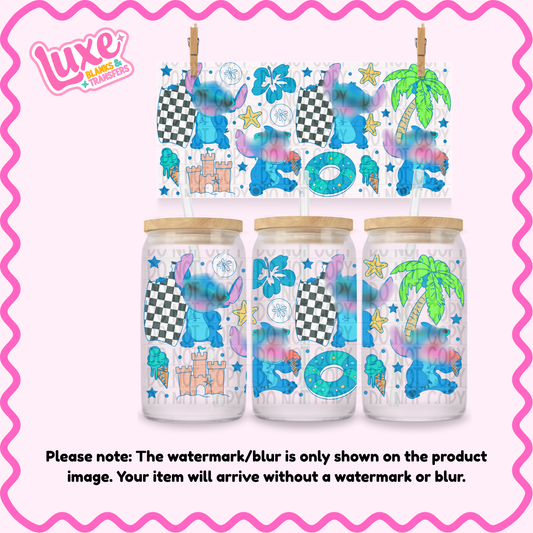 16oz UV DTF Wrap | Checkered Blu3 Guy | #N86