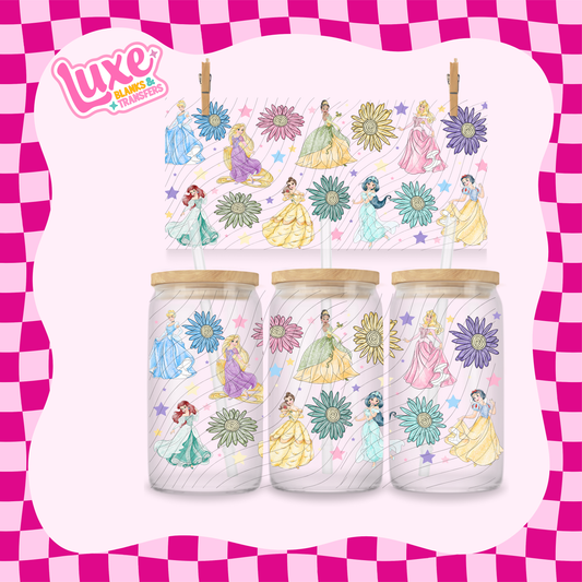 Princess Flowers | 16oz UV DTF Wrap | #1774