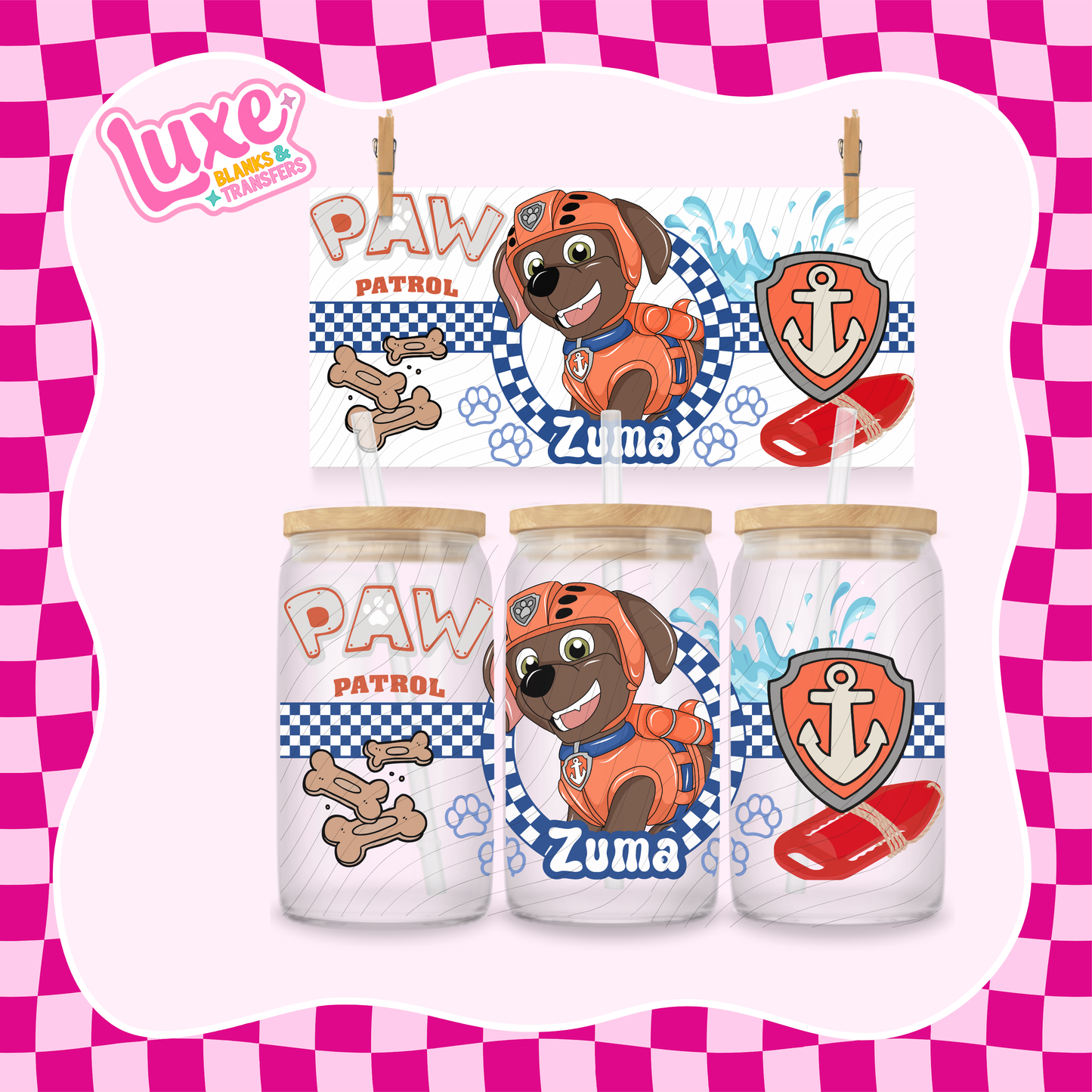 Paw Show Zuma | 16oz UV DTF Wrap | #1278