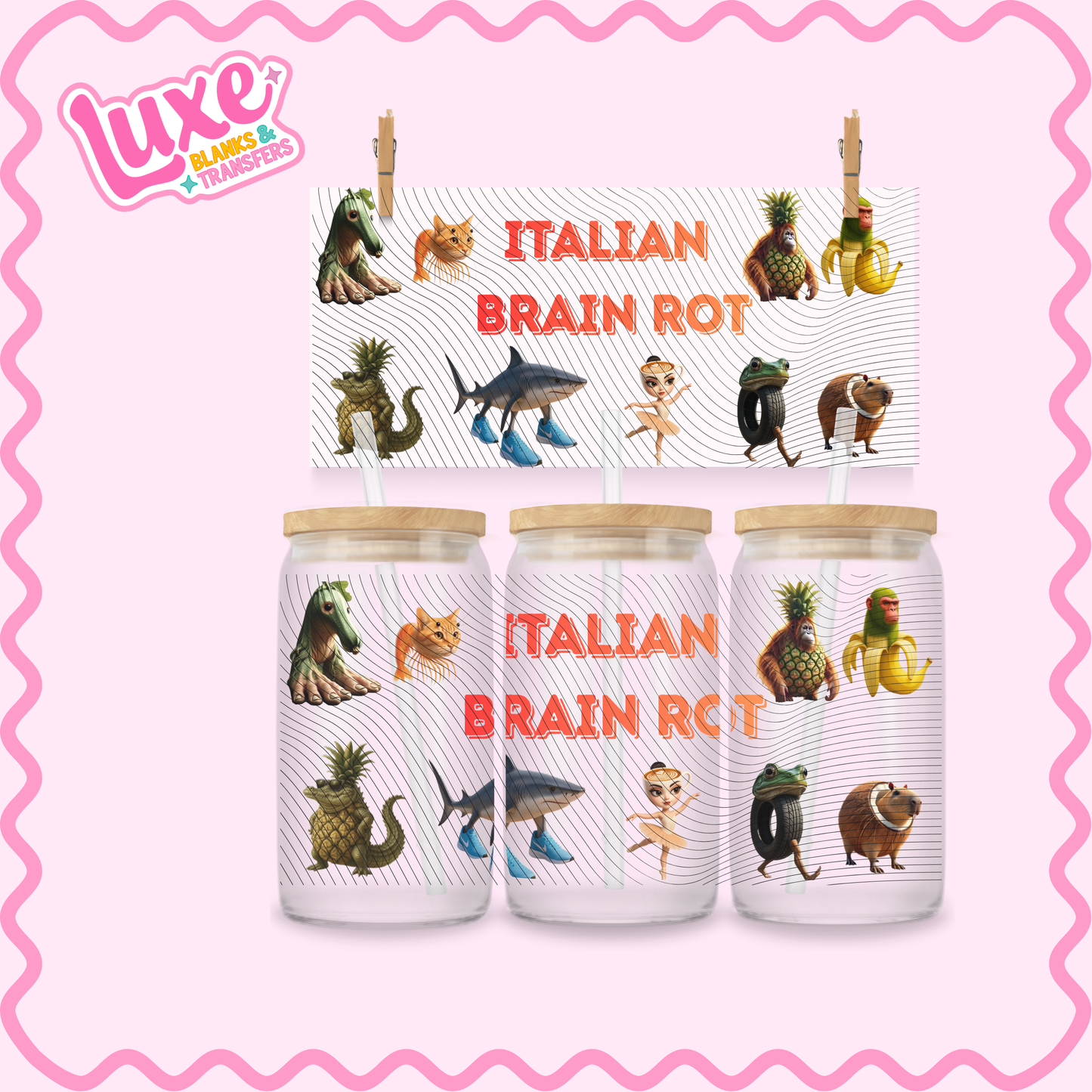 16oz UV DTF Wrap | Brain rot | #2255