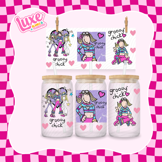 Groovy Chick | 16oz UV DTF Wrap | #1280