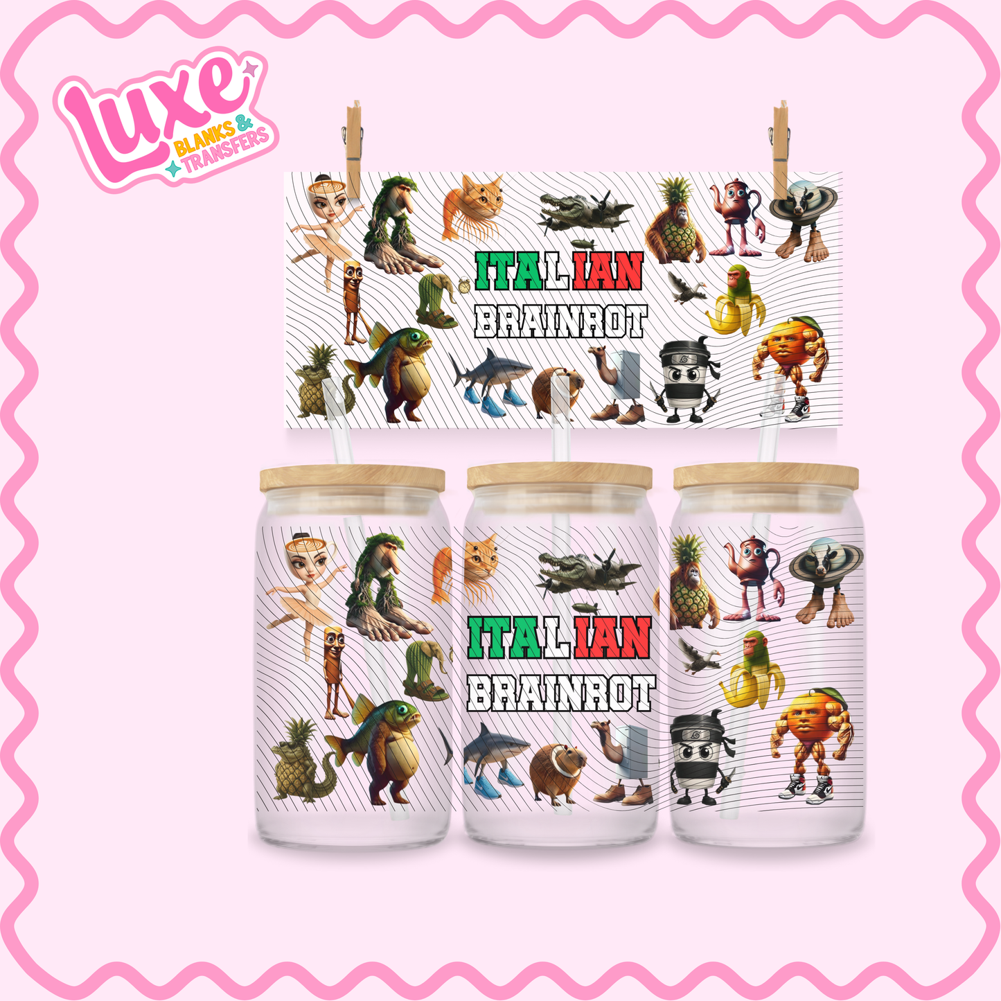 16oz UV DTF Wrap | Brain rot | #2258