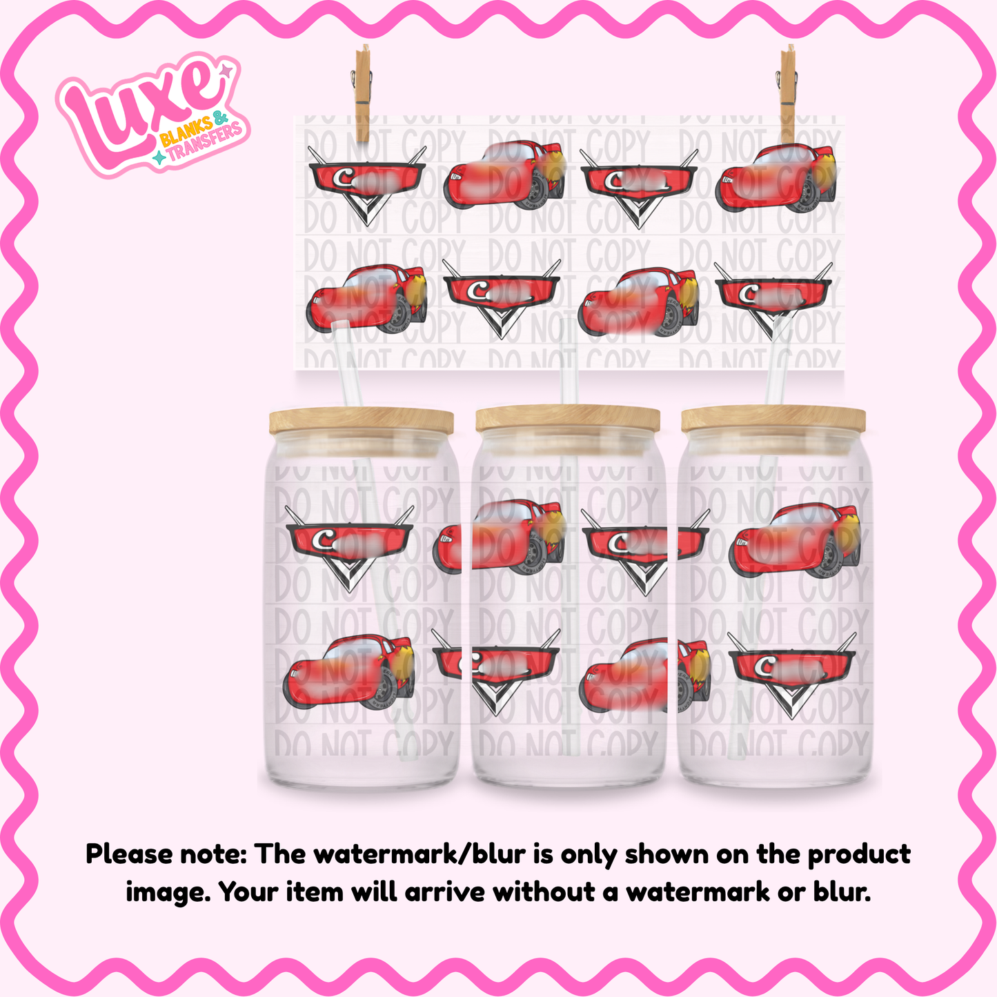 16oz UV DTF Wrap | Red Race Car | #N139