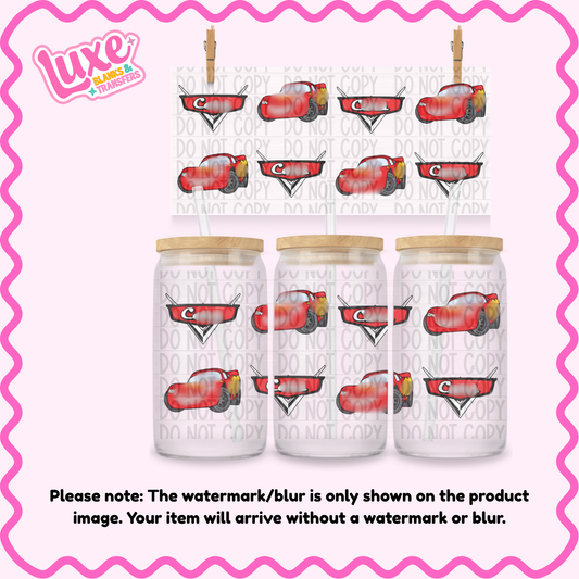 16oz UV DTF Wrap | Red Race Car | #N139