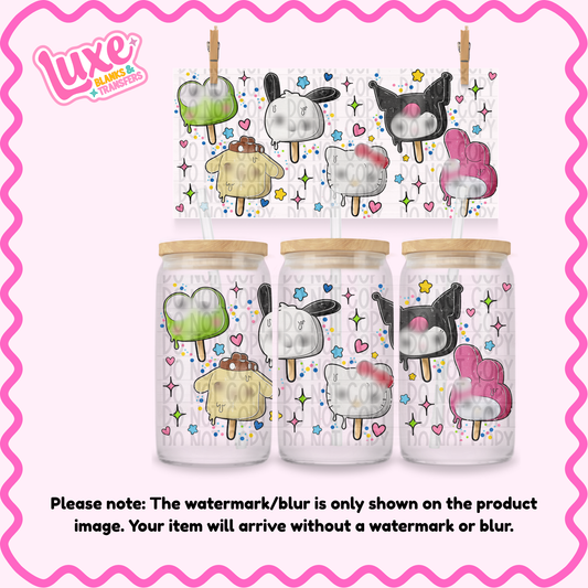 16oz UV DTF Wrap | Kitty Popsicles | #N92