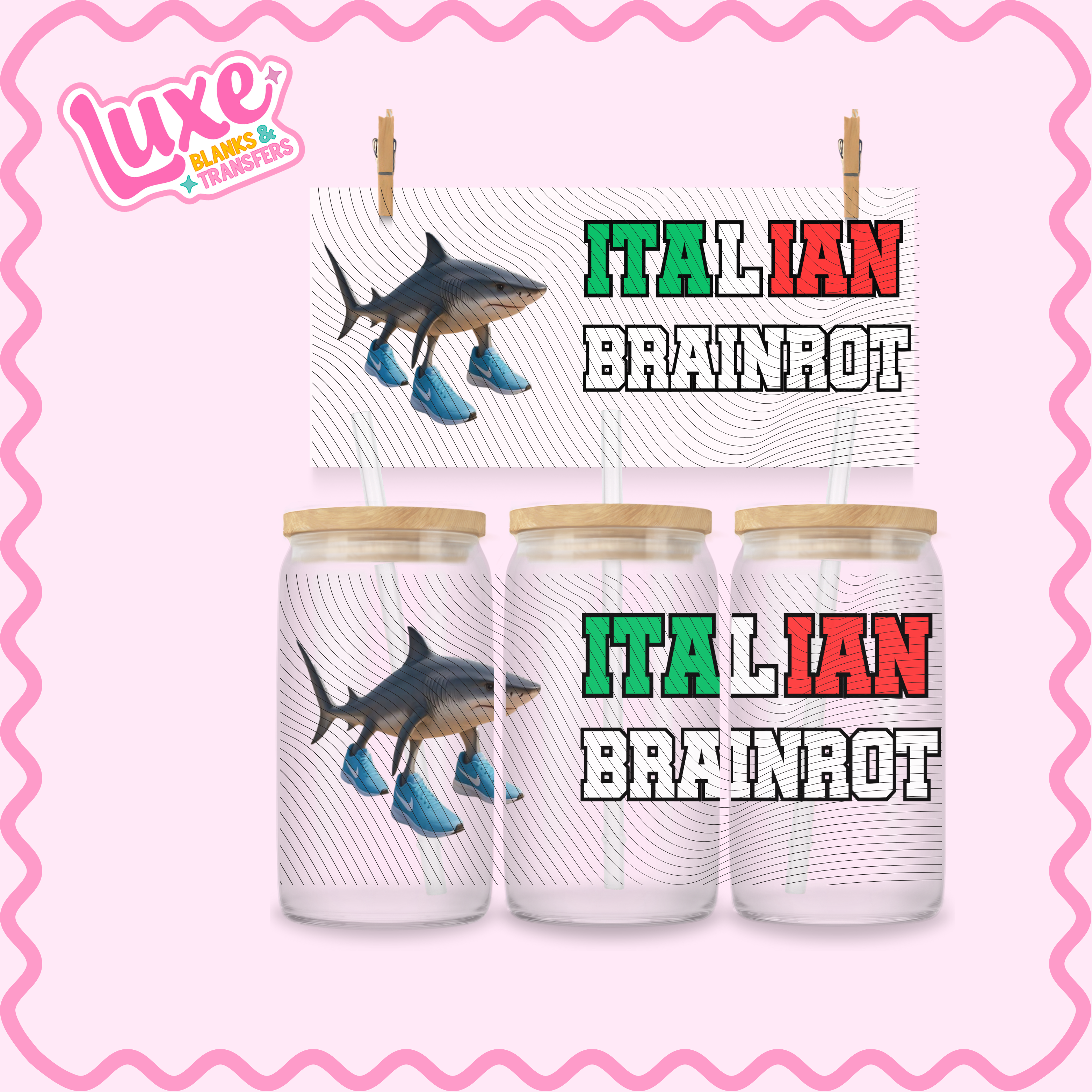 16oz UV DTF Wrap | Brain rot | #2260 – Luxe Blanks & Transfers