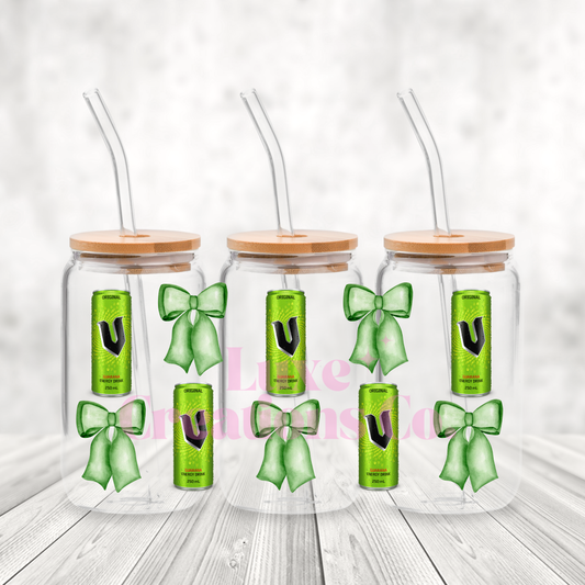 V Green Energy Drink UV DTF Wrap by Luxe