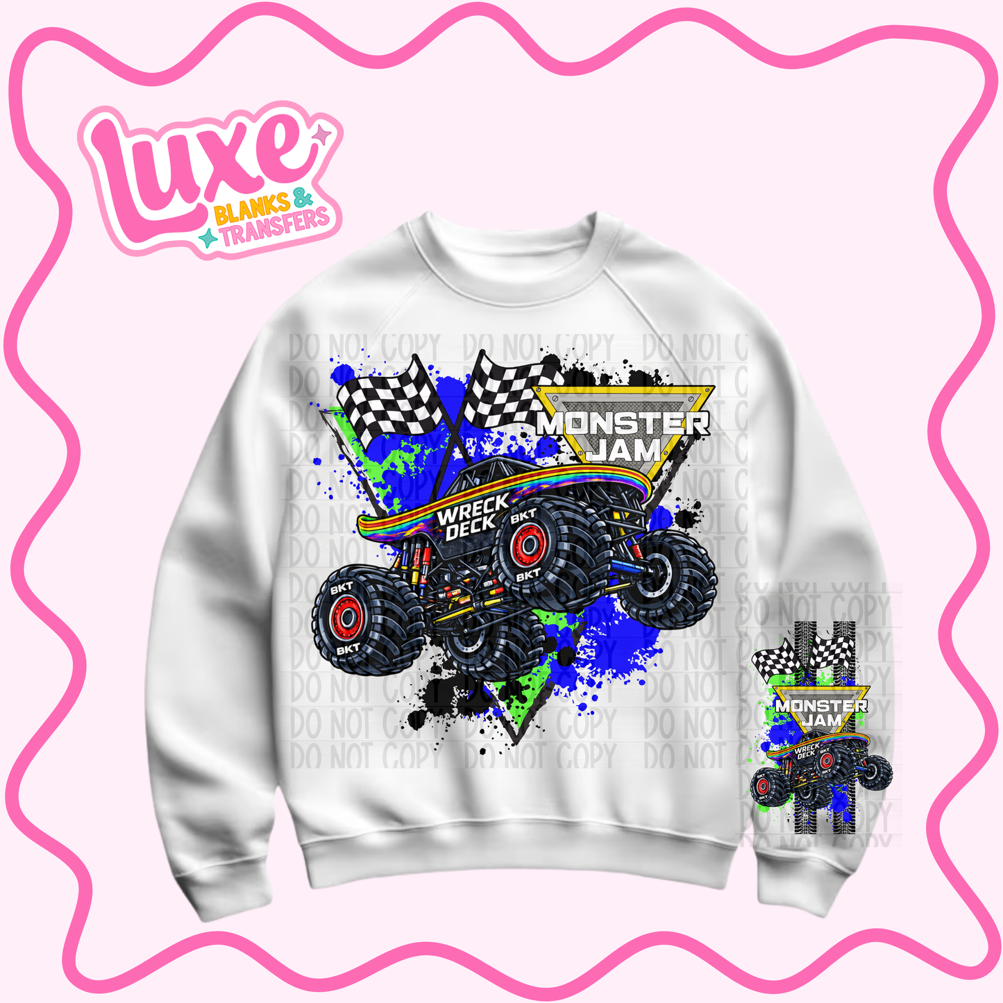 DTF Heat Transfer | Monster Truck Wreck Deck | #748