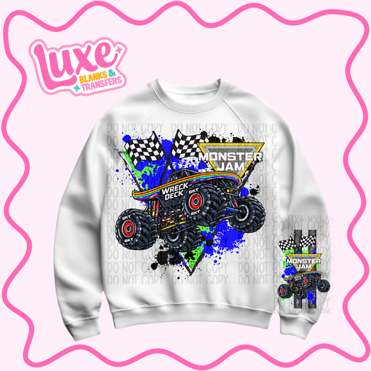 DTF Heat Transfer | Monster Truck Wreck Deck | #748
