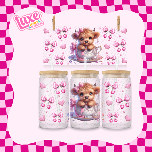 Highland Teacup Bows | 16oz UV DTF Wrap | #1631