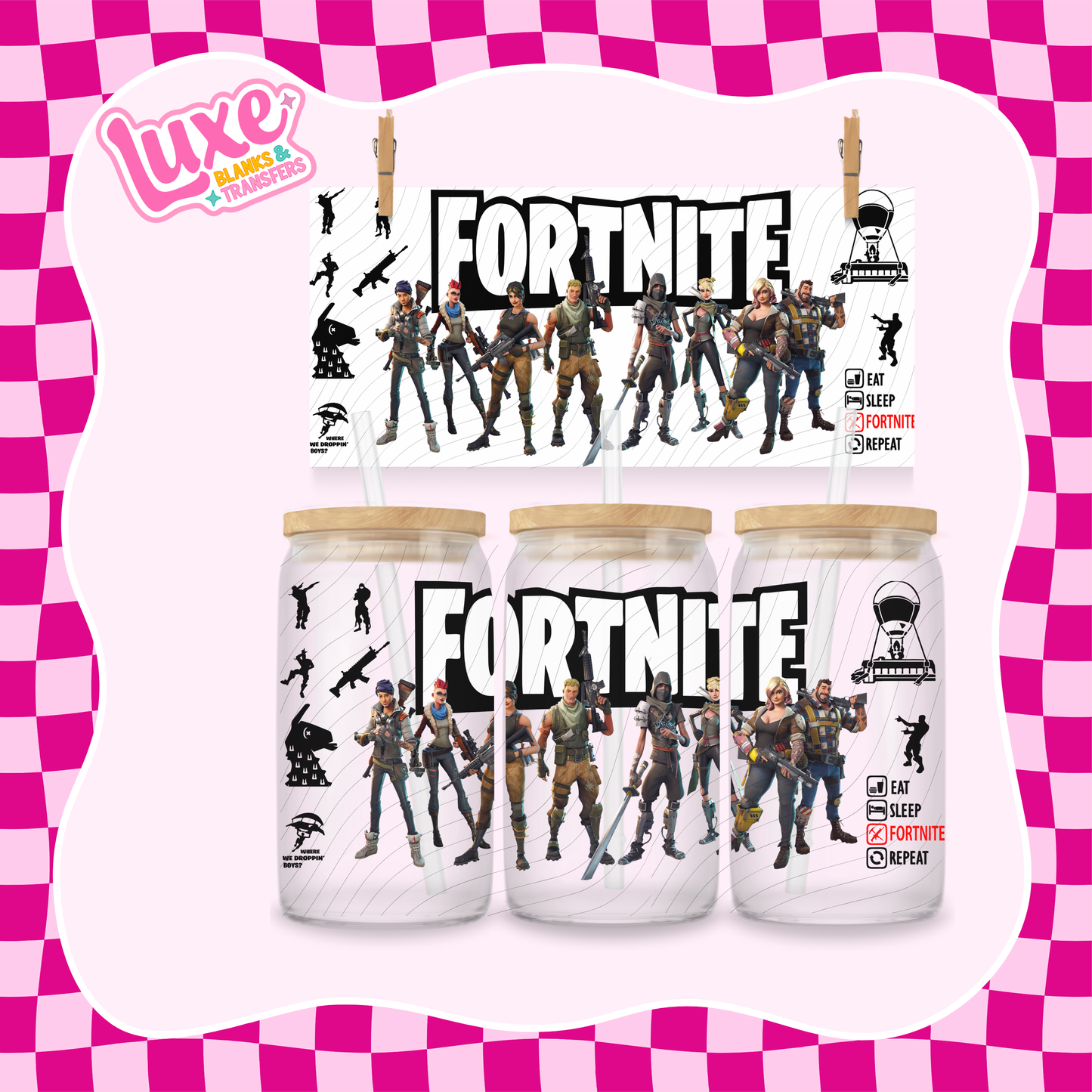 Kids Fort Game 3 | 16oz UV DTF Wrap | #1285