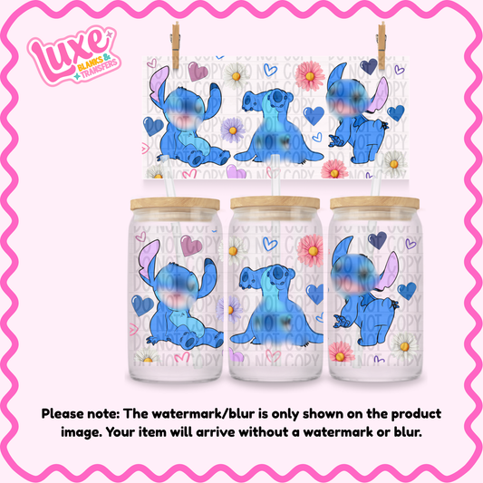 16oz UV DTF Wrap | Blu3 Guy Flowers | #N95