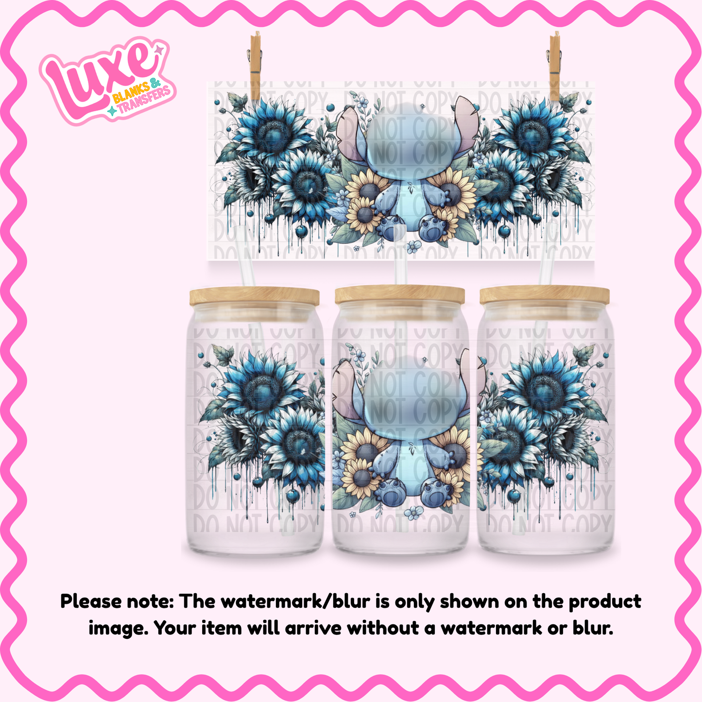 16oz UV DTF Wrap | Blu3 Guy Flowers | #2164