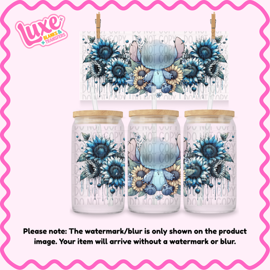 16oz UV DTF Wrap | Blu3 Guy Flowers | #2164