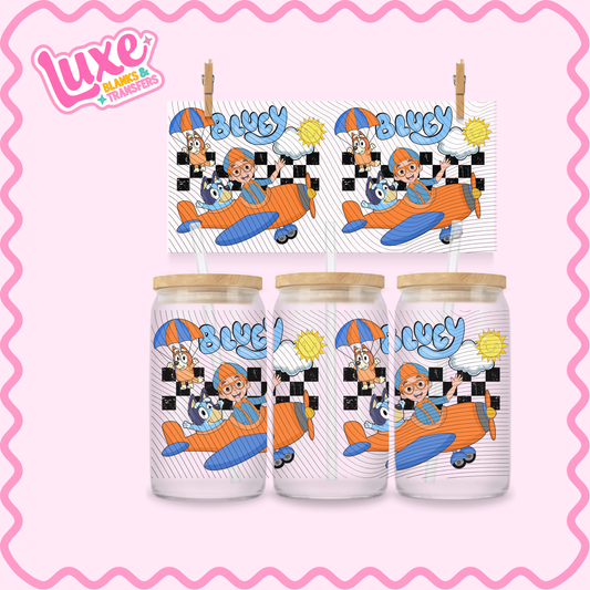 16oz UV DTF Wrap | Blue X Blip | #2264