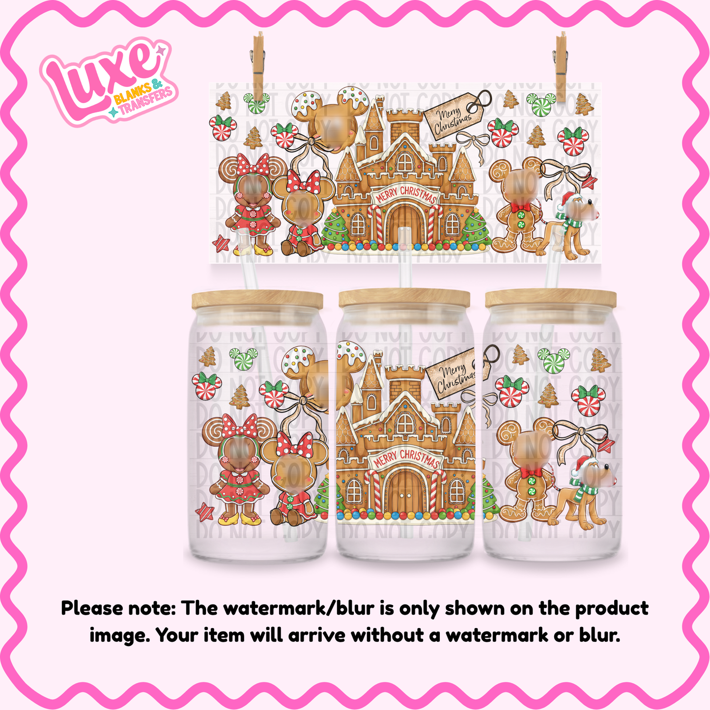 16oz UV DTF Wrap | Mouse Gingerbread Christmas | #N98