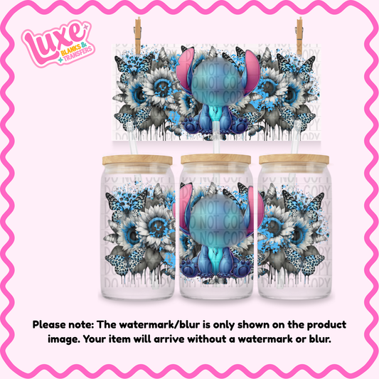 16oz UV DTF Wrap | Blu3 Guy Flowers | #2165