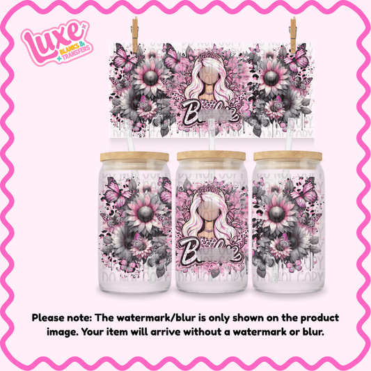 16oz UV DTF Wrap | B4rb Girl Flowers | #2166