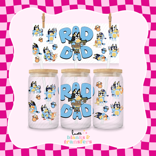 Rad Dad Bluey UV DTF Wrap (#431)