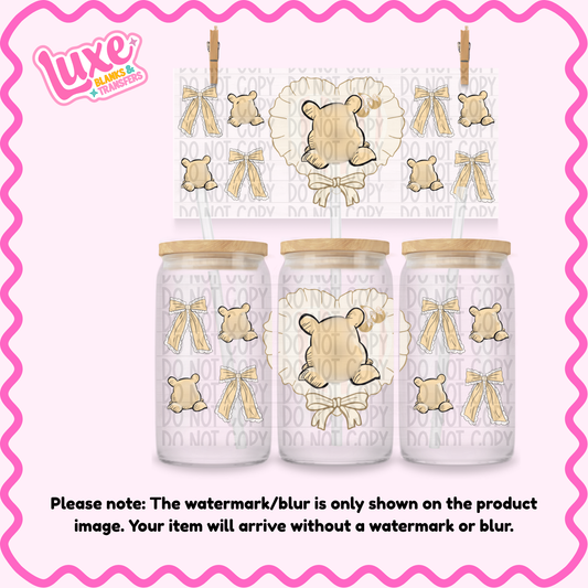 16oz UV DTF Wrap | Cutesy Bear | #2179