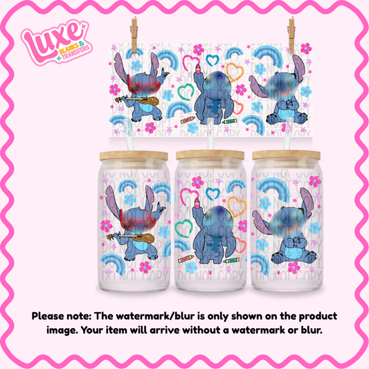 16oz UV DTF Wrap | Blu3 Guy Rainbows | #1037