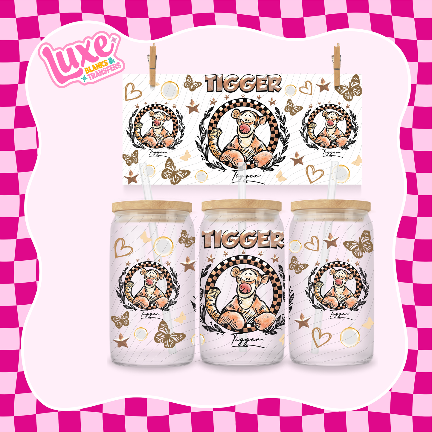 Tiger Vintage | 16oz UV DTF Wrap | #1294