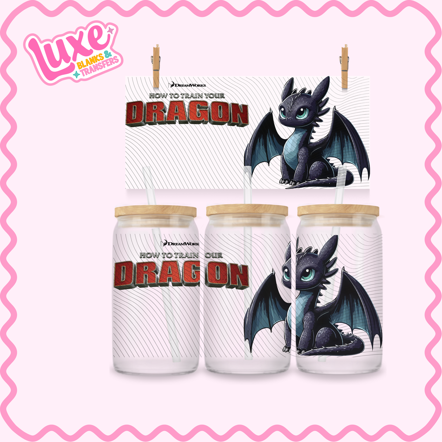 16oz UV DTF Wrap | Dragon Movie | #3058