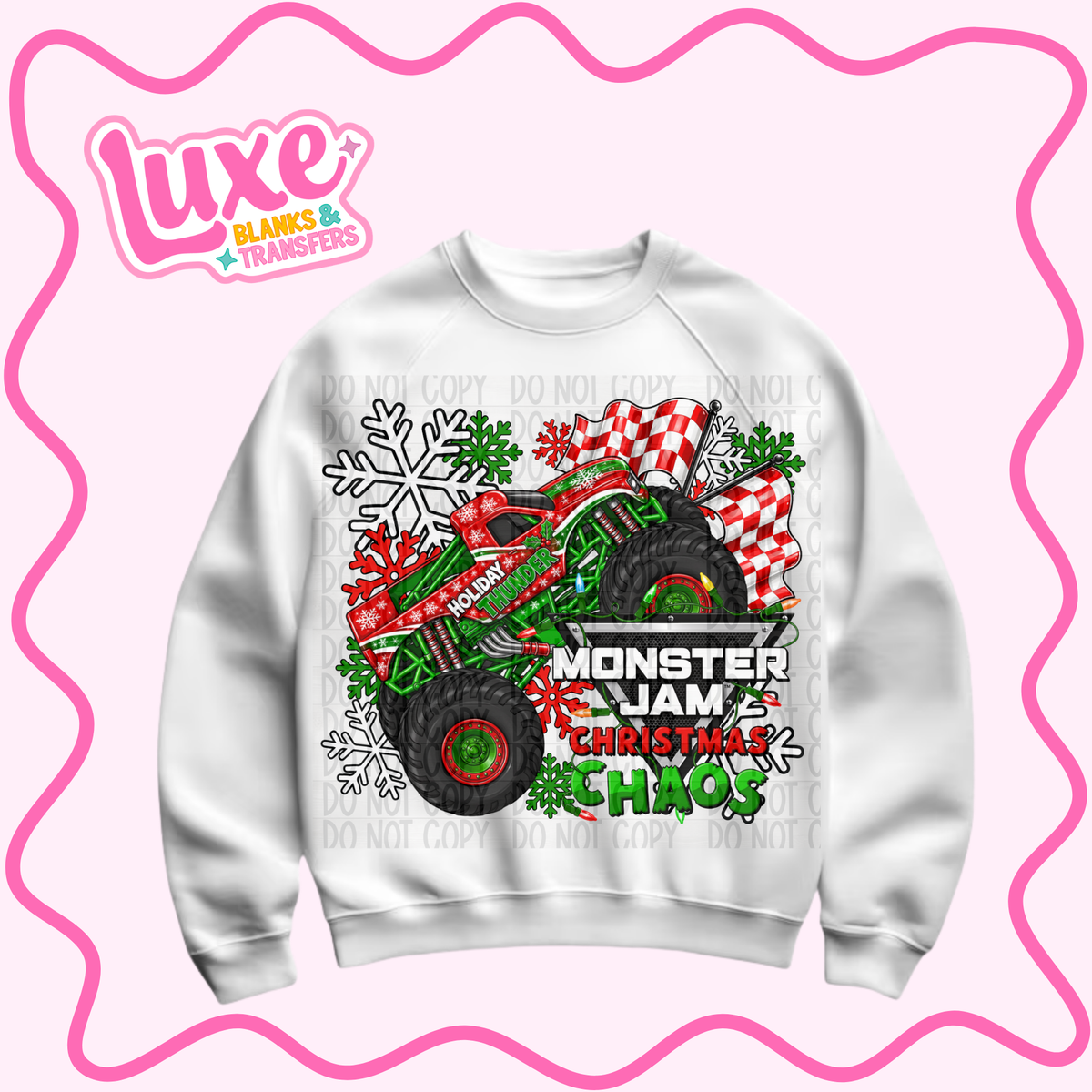 DTF Heat Transfer | Monster J4m Christmas "Holiday Thunder" | #1453