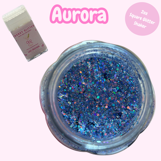"Aurora" Chunky Glitter (2oz Square Glitter Shaker)