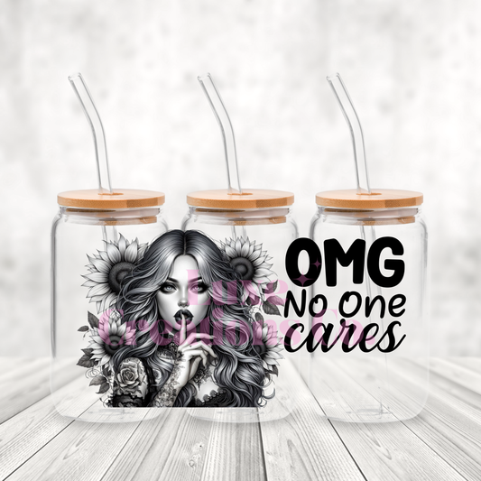 "No One Cares" UV DTF Wrap  (#145)