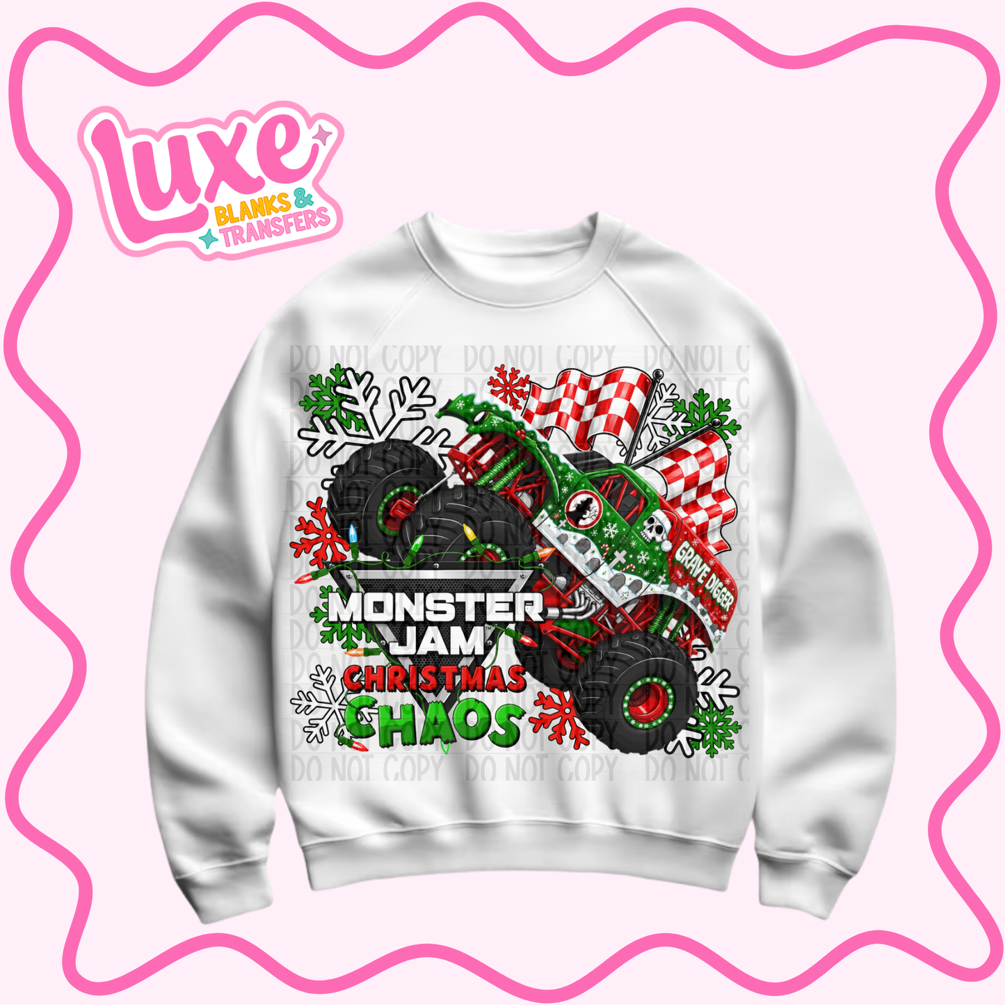 DTF Heat Transfer | Monster J4m Christmas "Gr4v3 Digger" | #1456