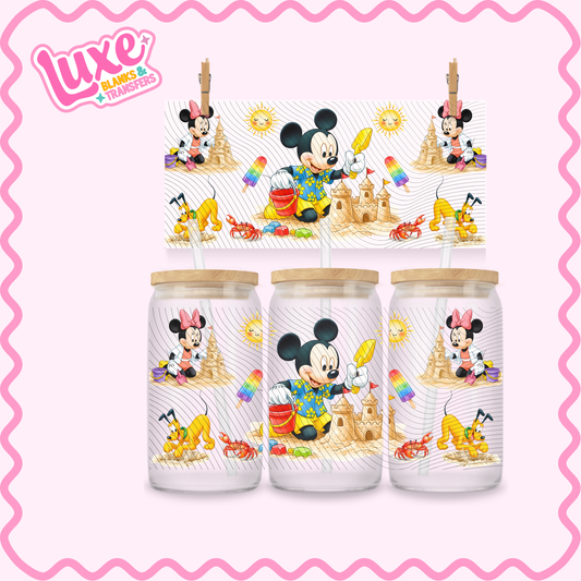 16oz UV DTF Wrap | Mouse Character Beach | #3065