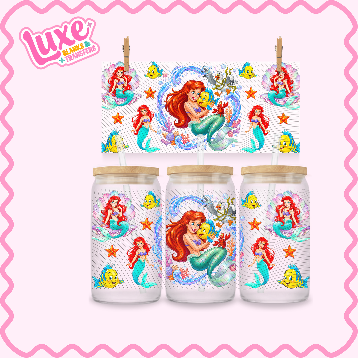 16oz UV DTF Wrap | Mermaid Princess | #3066