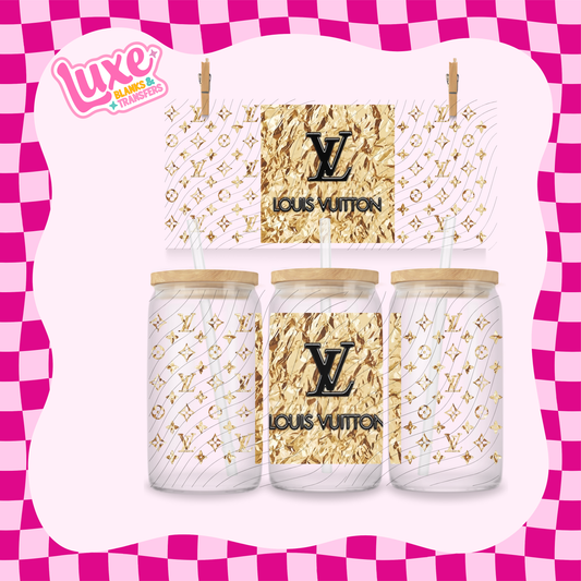 16oz UV DTF Wrap | Gold LV | #1793