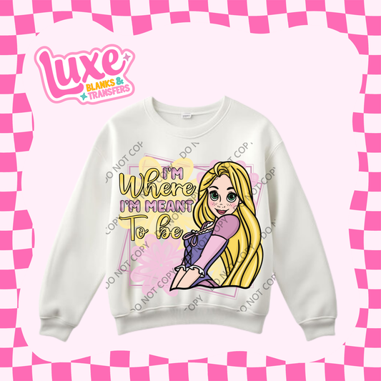 DTF Heat Transfer | I'm Where I'm Meant To Be Princess | #451