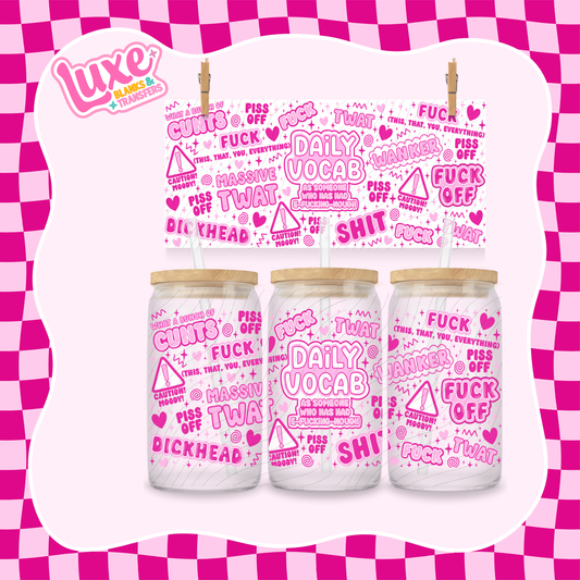 Daily Vocab Swear | 16oz UV DTF Wrap | #1306
