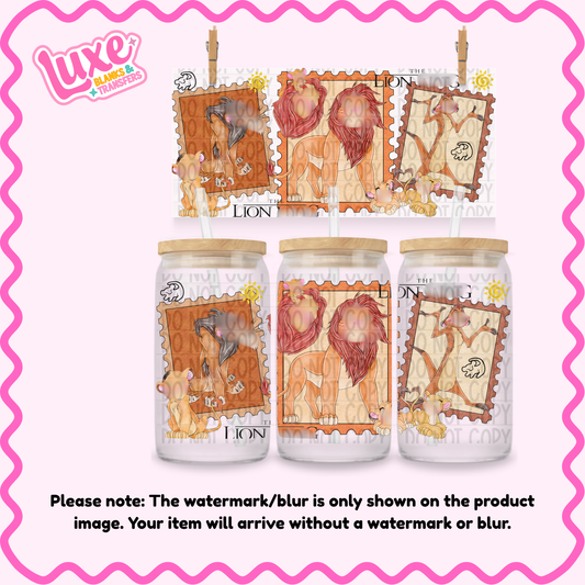 16oz UV DTF Wrap | Lion Stamp | #1057