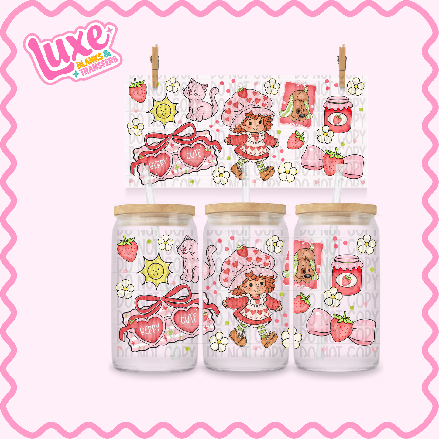 16oz UV DTF Wrap | Spring Strawb. Shortcake | #2585