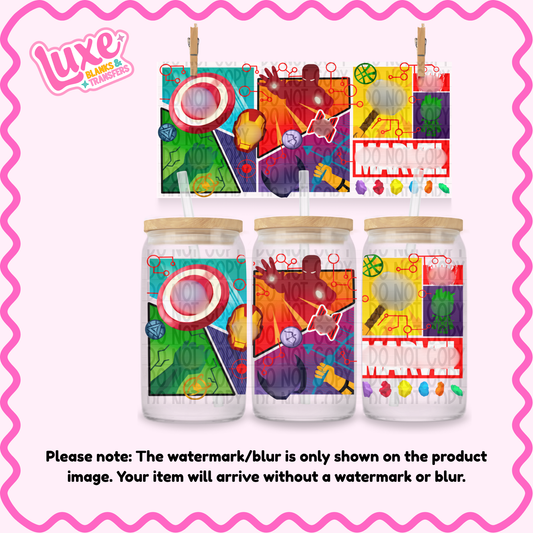 16oz UV DTF Wrap | Superheroes | #2242