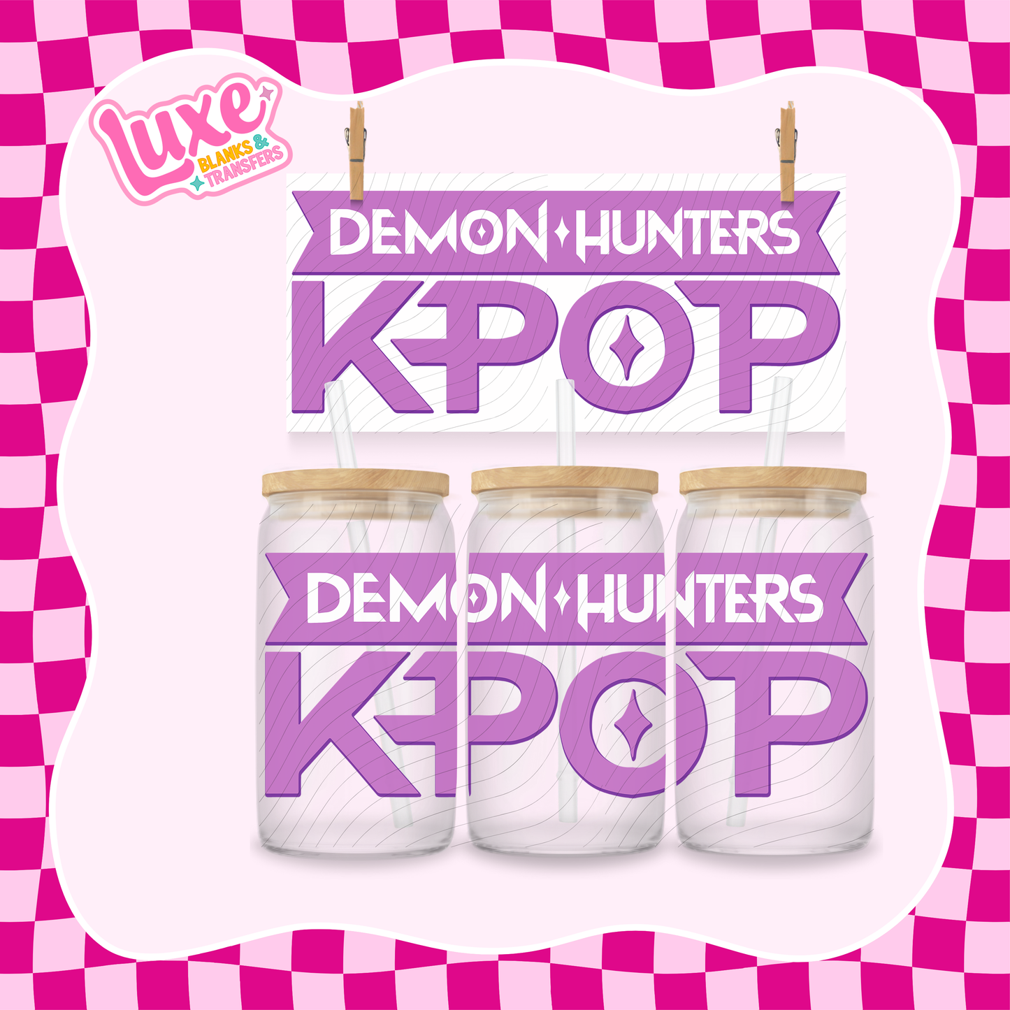K-Pop Demon Hunters Purple | 16oz UV DTF Wrap | #1310