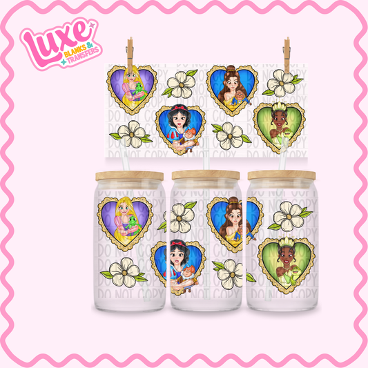 16oz UV DTF Wrap | Princess Hearts | #2588