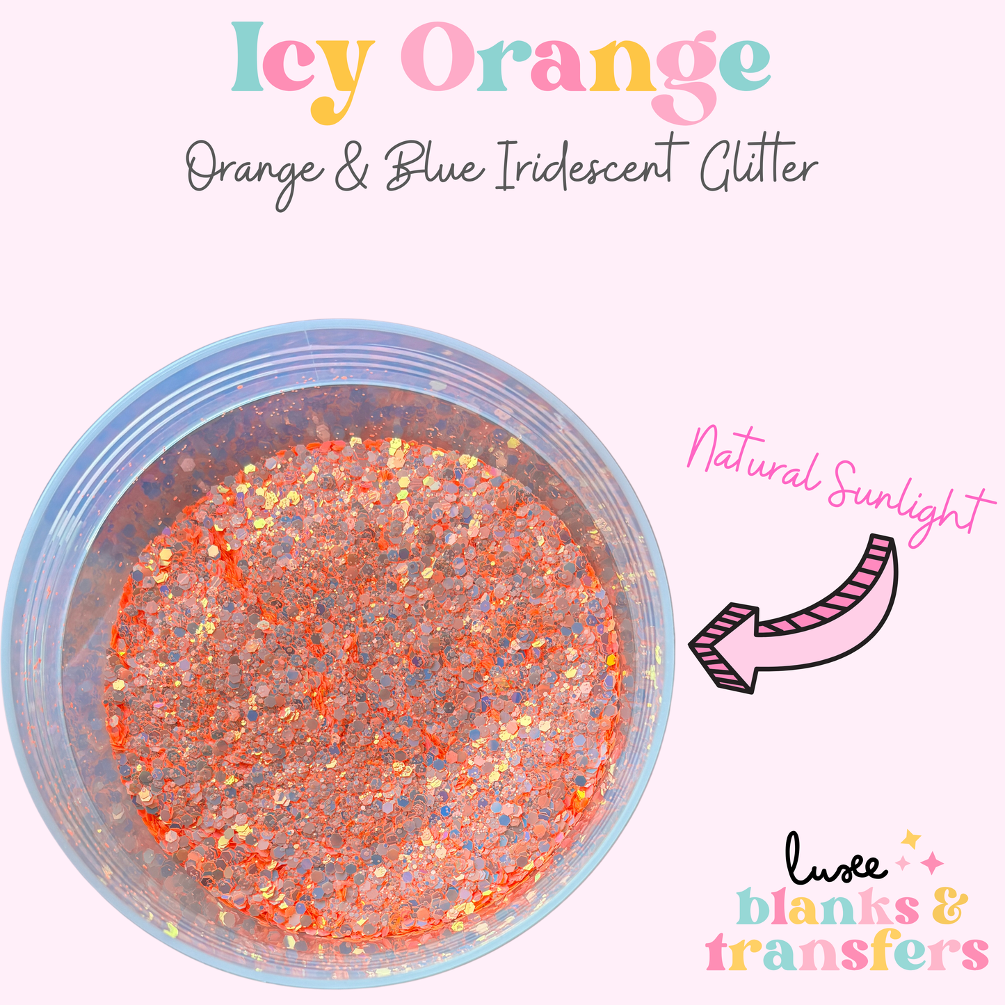 “Icy Orange” Chunky Mix Glitter