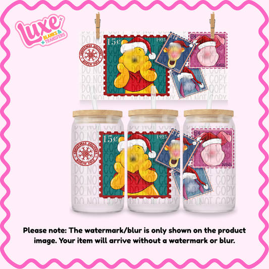 16oz UV DTF Wrap | Yellow Bear Christmas | #1067