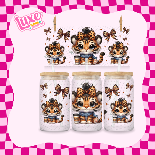 Cutesy Tiger Cheetah Print | 16oz UV DTF Wrap | #1634