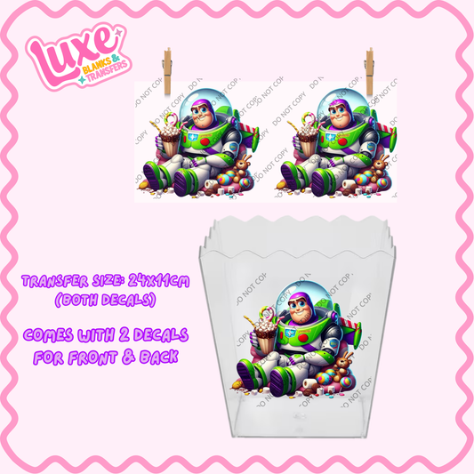Popcorn/Lolly Bucket UV DTF Transfer | Buzz | #F19