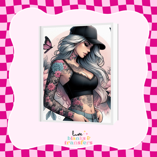 Tattoo Girl A5 Journal UV DTF Transfer (#A19)