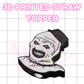 3D Printed Straw Topper | Creepy Clown