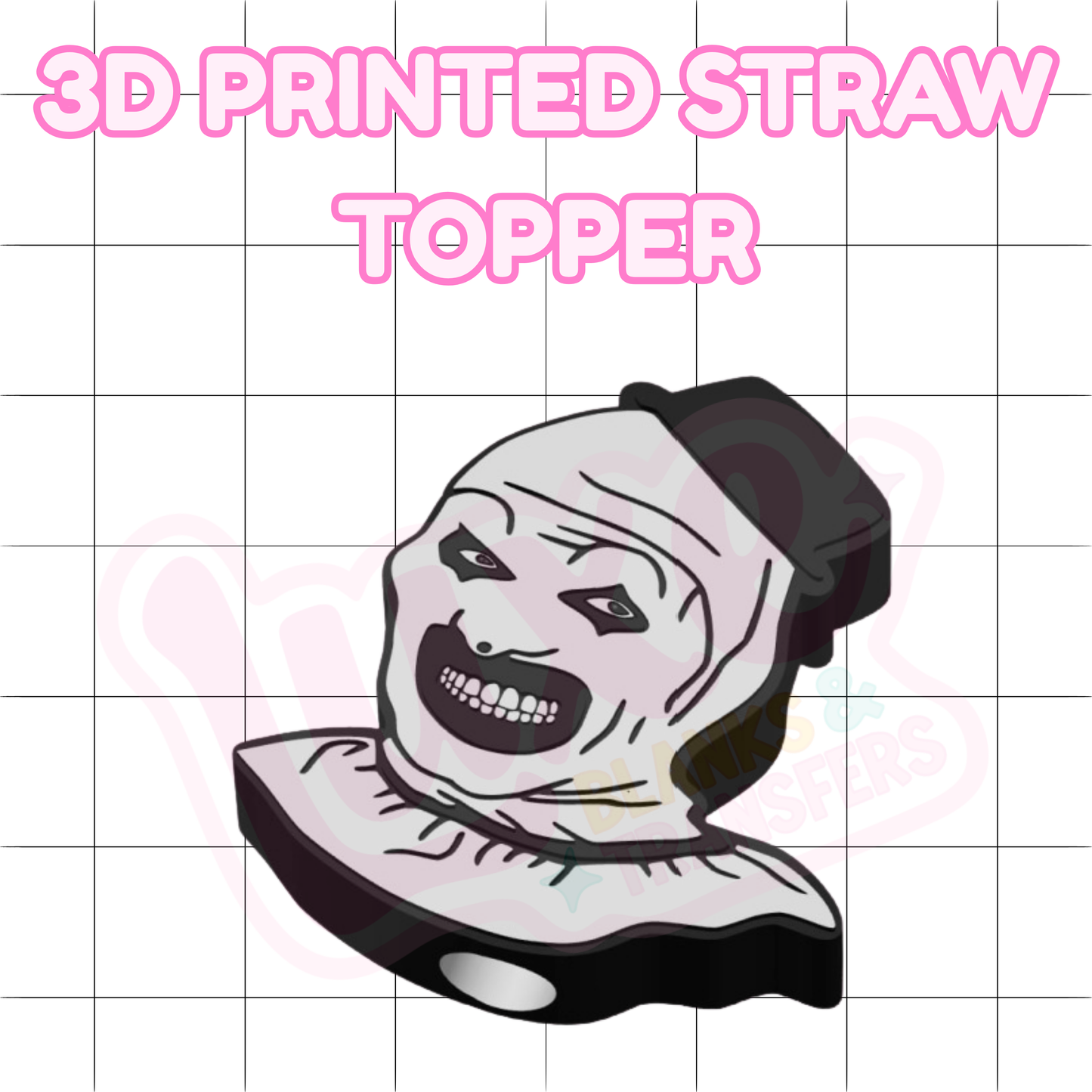 3D Printed Straw Topper | Creepy Clown
