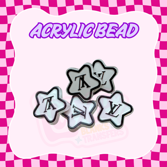 Flatback Acrylic Bead | Boujee Star White